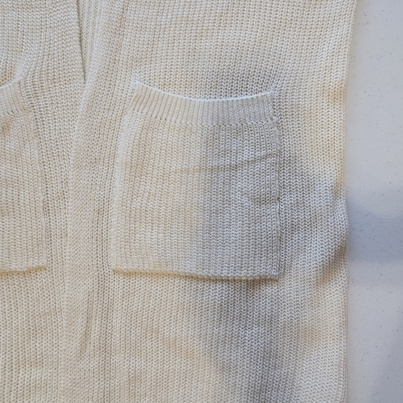 Hirsch + Timber Ivory Linen Blend Knit Cardigan Women's Large NWOT - Picture 6 of 9